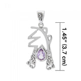 Sei Hei Ki Symbol from Reiki Collection Sterling Silver Pendant with Gemstone TPD4922 - Jewelry