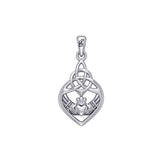 Celtic Claddagh Triquetra Heart Sterling Silver Pendant - Symbol of Eternal Love by Peter Stone Jewelry TPD6205