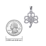 Celtic Shamrock and Four-Point Knots Sterling Silver Pendant - Intricate Connections by Peter Stone Jewelry TPD6206