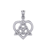 Celtic Flowing Heart Triquetra Sterling Silver Pendant – Graceful Symbol of Love and Unity by Peter Stone Jewelry TPD6215