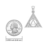 Celtic AA Recovery Symbol  Sterling Silver Pendant TPD6329