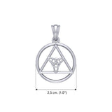 AA Recovery Symbol with Triquetra Sterling Silver Pendant TPD6330