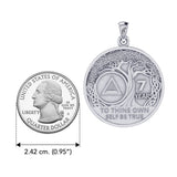 AA Recovery Tree of Life Double Sided Sterling Silver Pendant TPD6334