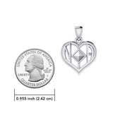 NA Recovery Symbol With Heart Sterling Silver Pendant TPD6349