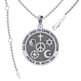 Peace with Faith Symbols Sterling Silver Pendant TPD6360