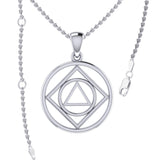 Double Recovery NA and AA Sterling Silver Pendant TPD6370