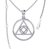 Double Recovery AA and NA Sterling Silver Pendant TPD6371