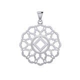 Rose Window with NA Symbol Sterling Silver Pendant TPD6380