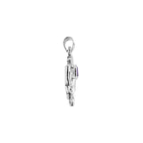 Celtic Thistle Sterling Silver Pendant with Gemstone TPD6394