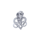 Double Snake with Infinity and Heart Sterling Silver Slider Pendant TPD6419