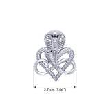 Double Snake with Infinity and Heart Sterling Silver Slider Pendant TPD6419