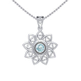 The Flower of Unity Sterling Silver Pendant with Gemstone TPD6420