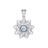 The Flower of Unity Sterling Silver Pendant with Gemstone TPD6420