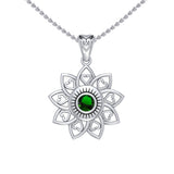 The Flower of Unity Sterling Silver Pendant with Gemstone TPD6420