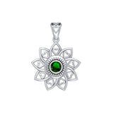 The Flower of Unity Sterling Silver Pendant with Gemstone TPD6420