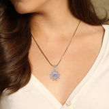 The Flower of Unity Sterling Silver Pendant with Gemstone TPD6420
