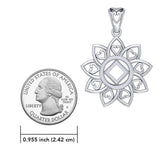 The Flower of Unity with NA Recovery Symbol Sterling Silver Pendant TPD6421