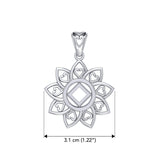 The Flower of Unity with NA Recovery Symbol Sterling Silver Pendant TPD6421