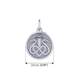 Triple Snake with Celtic Heart Sterling Silver Pendant TPD6429