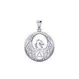 Celtic Phoenix with AA Recovery Symbol Sterling Silver Pendant TPD6431