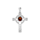 Modern Celtic Knot Cross Gem Silver Pendant TPD721