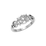 Silver Pentagram Pentacle Ring TR1745