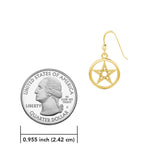 Silver with Gold Plate Pentagram Pentacle Earrings VTE293