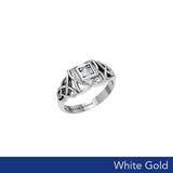Muladhara Root Chakra with Celtic Designs Solid White Gold Ring WRI2351