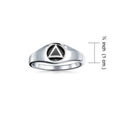 Triangle AA Recovery Symbol Silver Ring JR126 - Jewelry