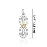 Danu Goddess Silver with 14K Gold Accent Pendant MPD1198
