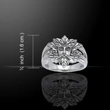 Green Man Silver Ring TRI174