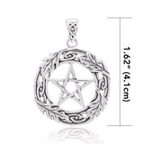 Oak Leaf Pentacle Sterling Silver Pendant TPD4218