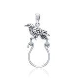 Mythical Raven Sterling Silver Charm Holder Pendant TPD5081
