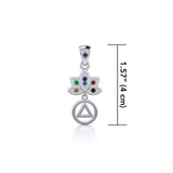 Lotus Recovery Chakra Sterling Silver Pendant with Gemstones TPD5094