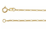 14K Yellow 1.28 mm Concave Figaro Chain  with Spring Ring
