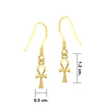 Small Ankh Solid Gold Earrings GER1891