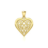 Celtic Knot Heart Yellow Gold Pendant GPD3015