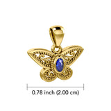 Life's colorful transformation ~ 14K Yellow Gold Jewelry Butterfly Pendant with Gemstone GPD3685