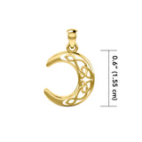 Solid Gold Celtic Crescent Moon Pendant GPD3711