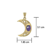 Blue Moon Solid Gold Pendant with Gemstone GPD4056