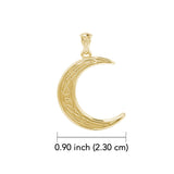 Celtic Crescent Moon 14K Yellow Gold Pendant GPD4201