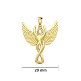 Solid Gold Winged Goddess Pendant GPD5470