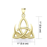 Crescent Moon with Celtic Trinity Solid Gold Pendant GPD5667