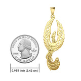 Mythical Celtic Phoenix Solid Gold Pendant GPD5724