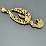 Mythical Celtic Phoenix Solid Gold Pendant GPD5724