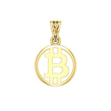 Bitcoin 14K Yellow Gold Small Pendant GPD5863