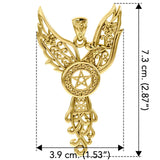 Celtic Phoenix with Pentacle Solid Yellow Gold Pendant GPD5906