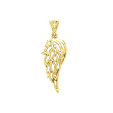 Guardian Angel Celtic Wing 14K Solid Gold Pendant GPD5912