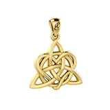 Elegance: Yellow Gold Enchanted Magic Celtic Triquetra Heart Pendant - GPD6195 by Peter Stone