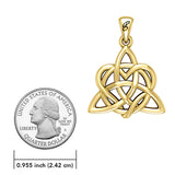 Elegance: Yellow Gold Enchanted Magic Celtic Triquetra Heart Pendant - GPD6195 by Peter Stone